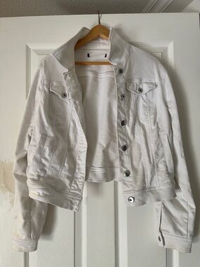 White Women's Crop Denim Jacket